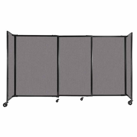 Versare StraightWall Sliding Portable Partition 7'2" x 4' Slate Fabric 1448319